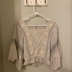Boho American Eagle Square-neck blouse